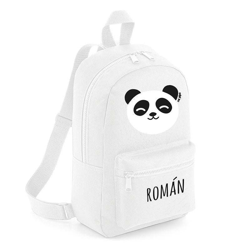 Mochila Medium Nylon Panda Personalizada, color a elegir