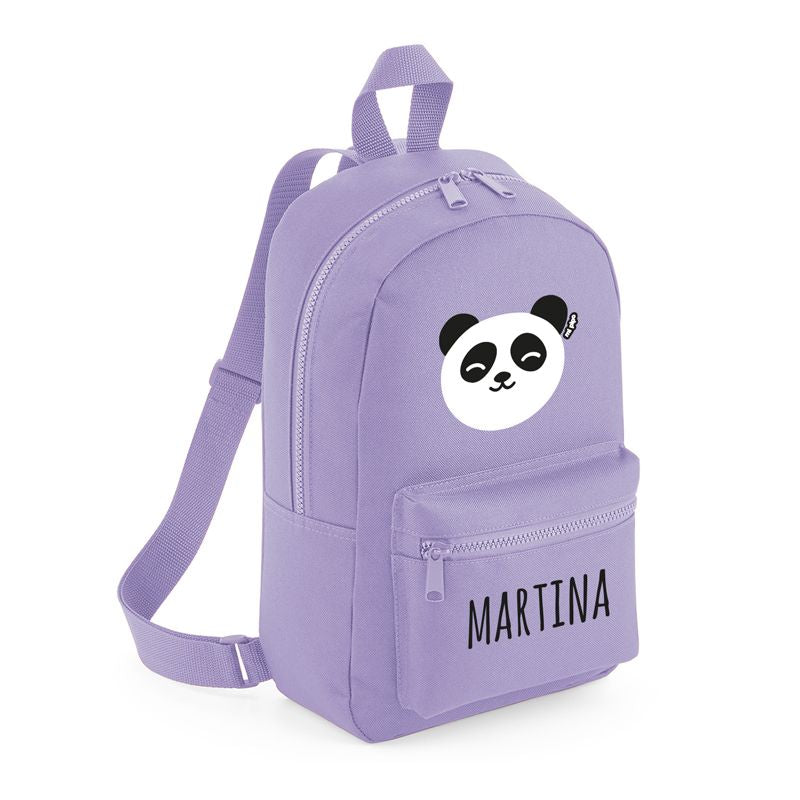 Mochila Medium Nylon Panda Personalizada, color a elegir