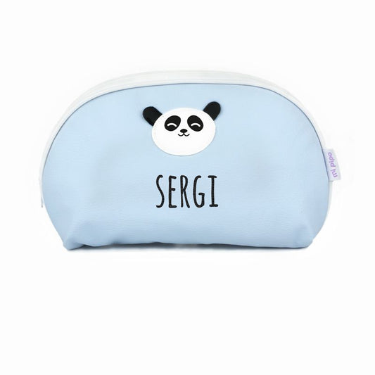 Neceser Polipiel Panda Azul Personalizado