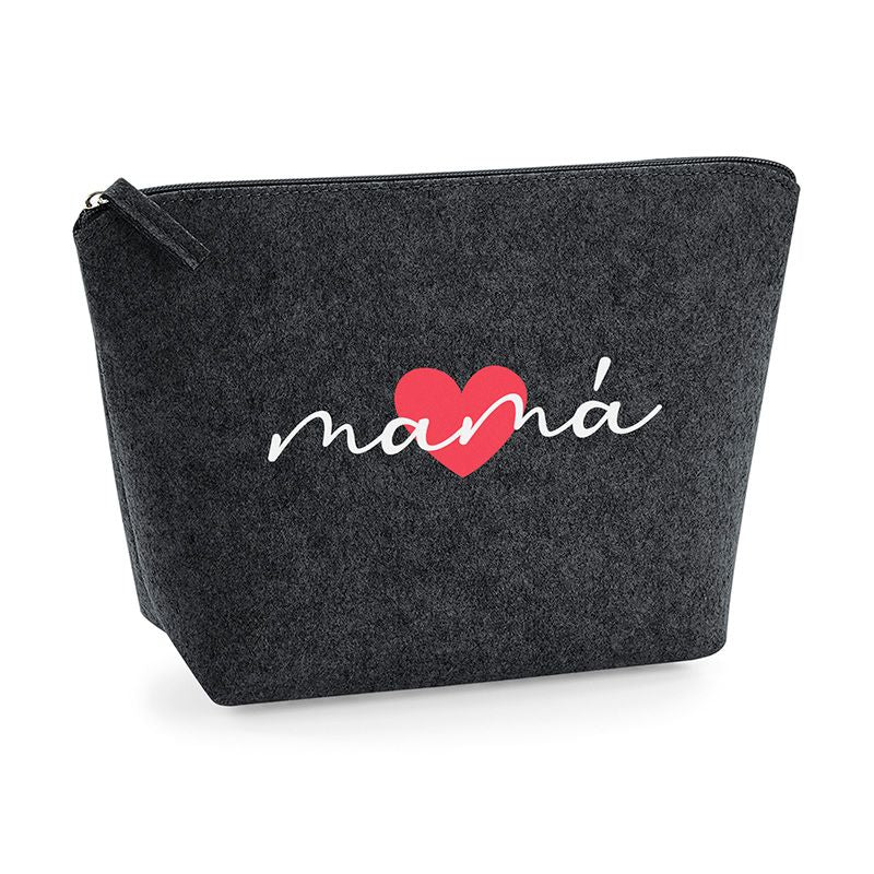 Neceser Shopper fieltro Antracita Corazón + Nombre