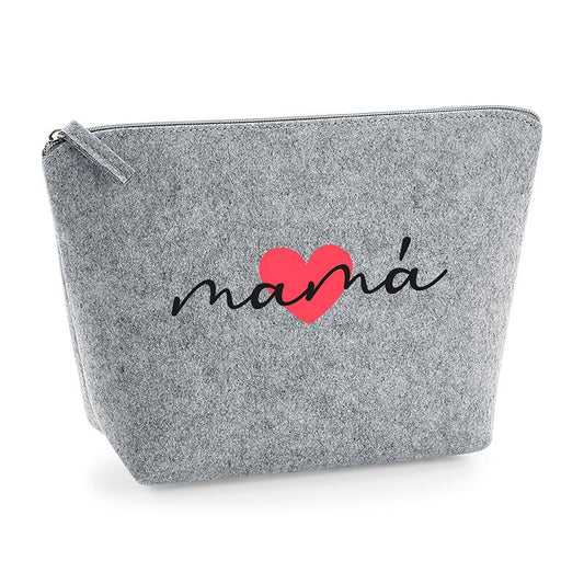 Neceser Shopper fieltro Gris Corazón + Nombre