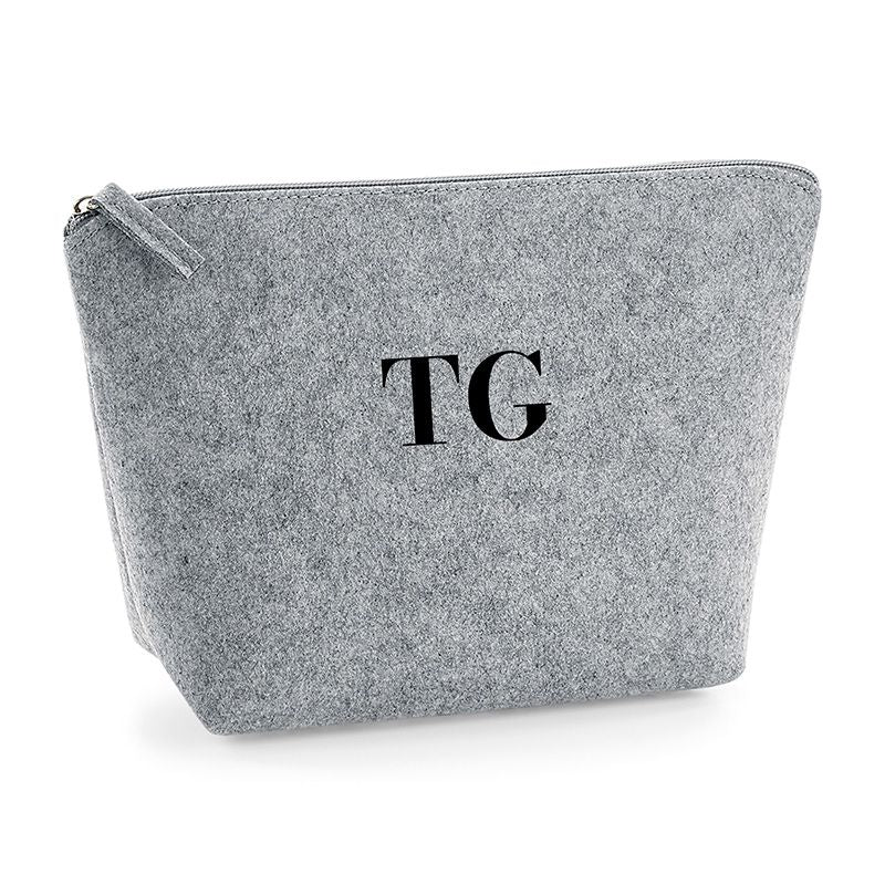 Neceser Shopper fieltro Gris Iniciales bordadas