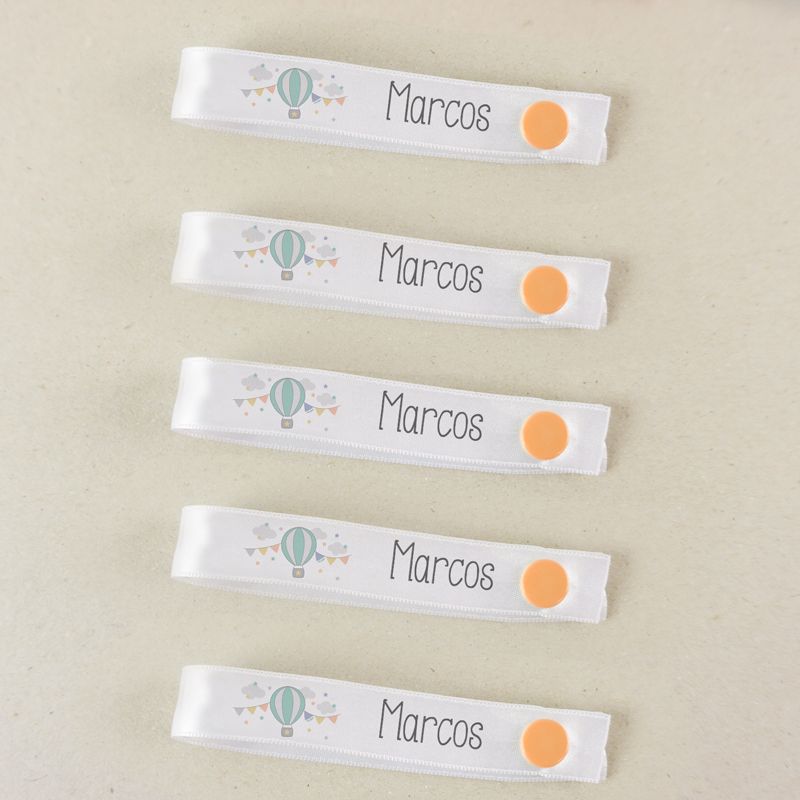 Pack 5 cintas para colgar ropa personalizadas, dibujo a elegir