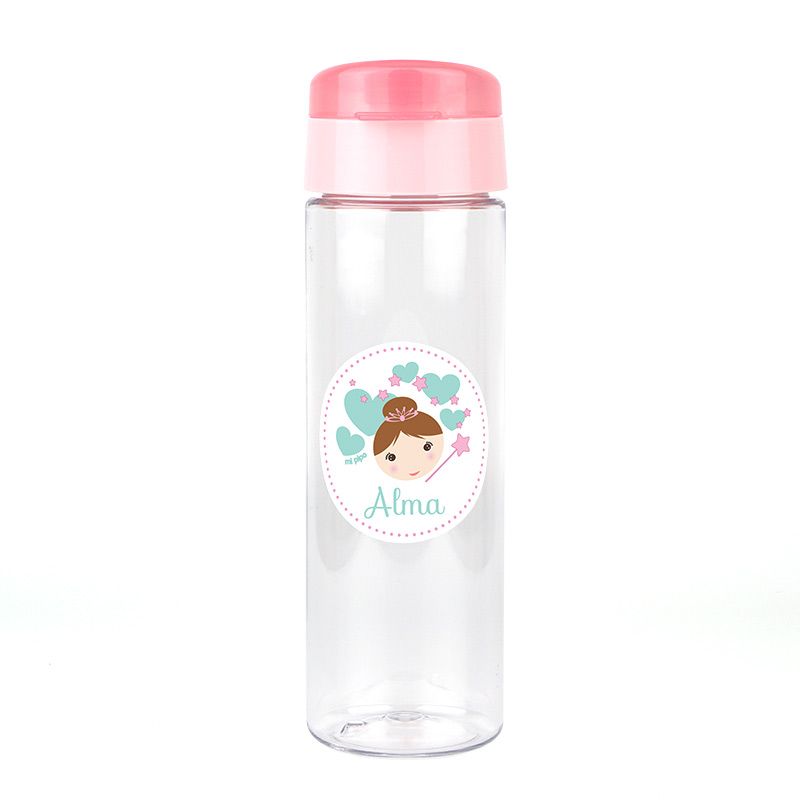 Packs Botella 600ml + Cajita Porta Alimentos Rosa personalizadas