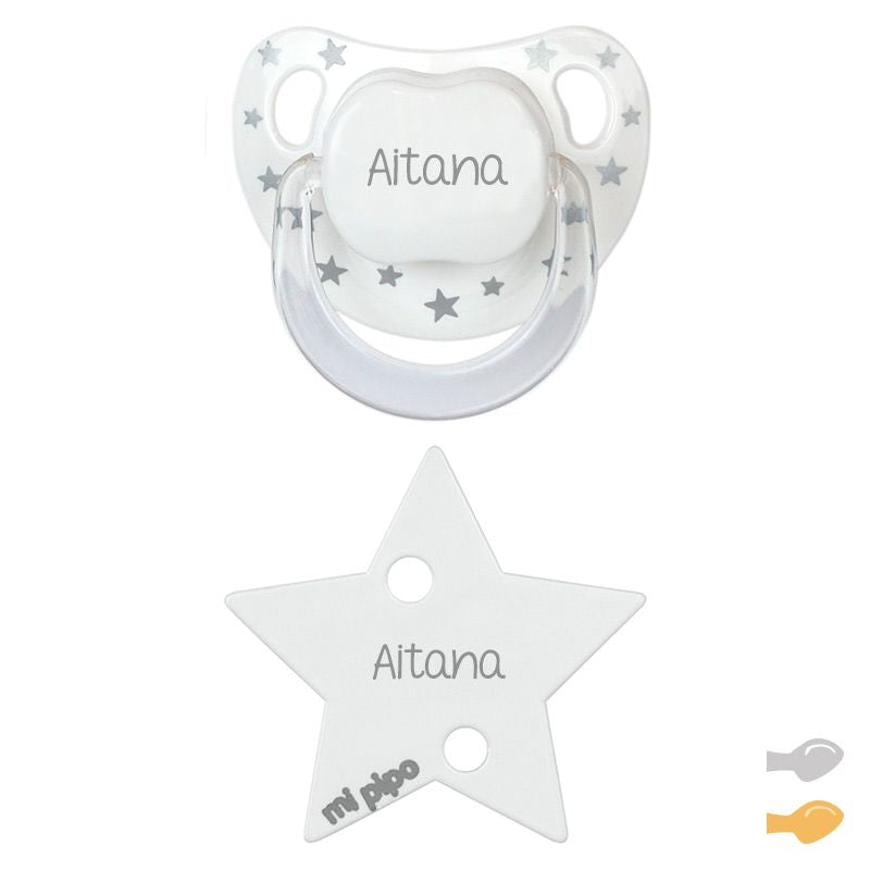 Pack Chupete + Cadena Estrellas Personalizado