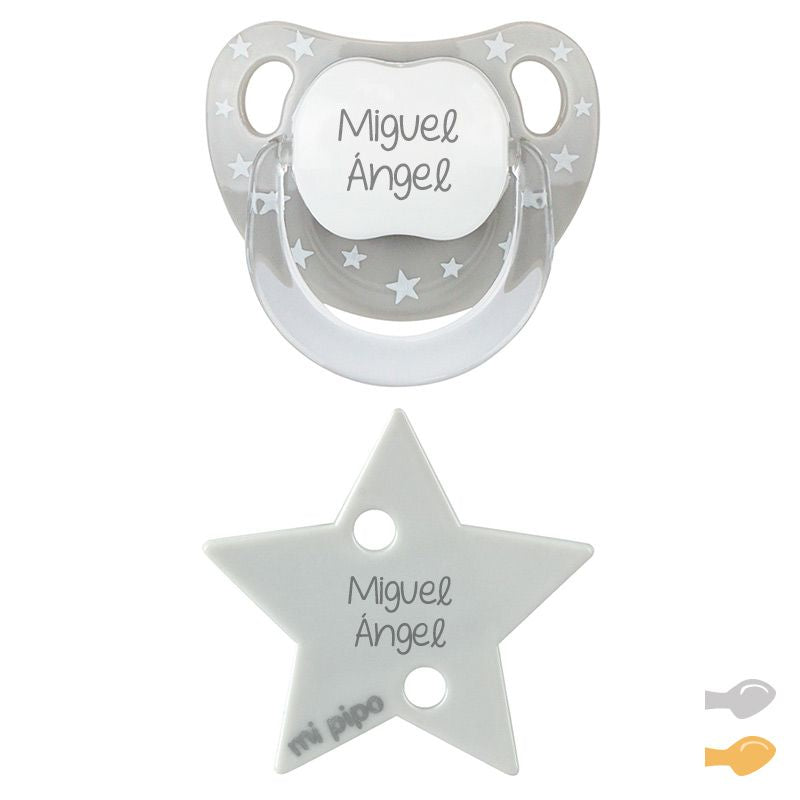 Pack Chupete + Cadena Estrellas Personalizado