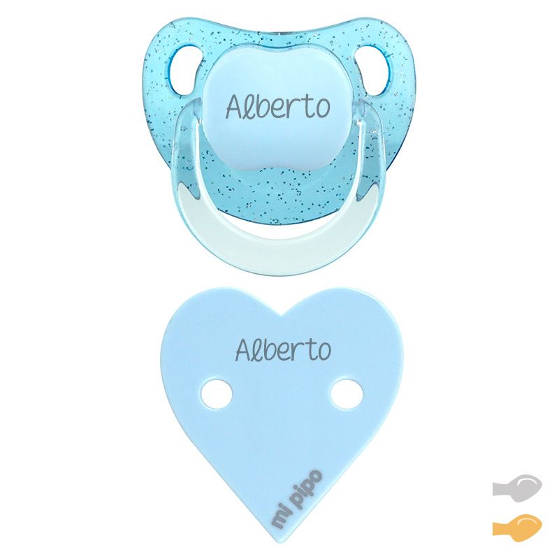 Pack Chupete + Cadena Glitter Personalizado