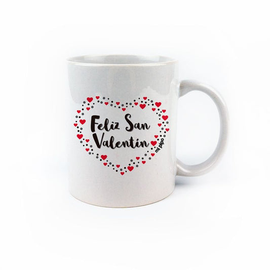 Taza cerámica Feliz San Valentín Corazón corazones