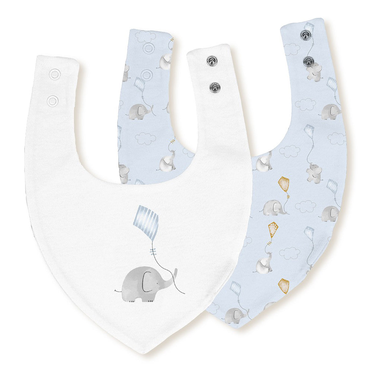 Pack 2 baberos bandana (elefante cometa)