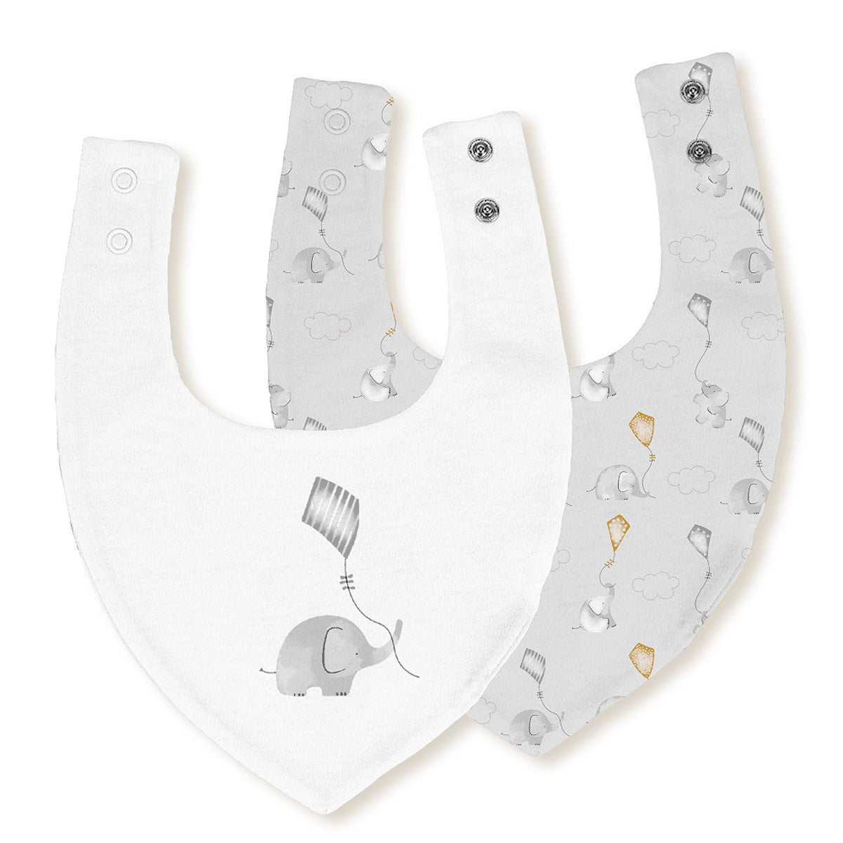Pack 2 baberos bandana (elefante cometa)