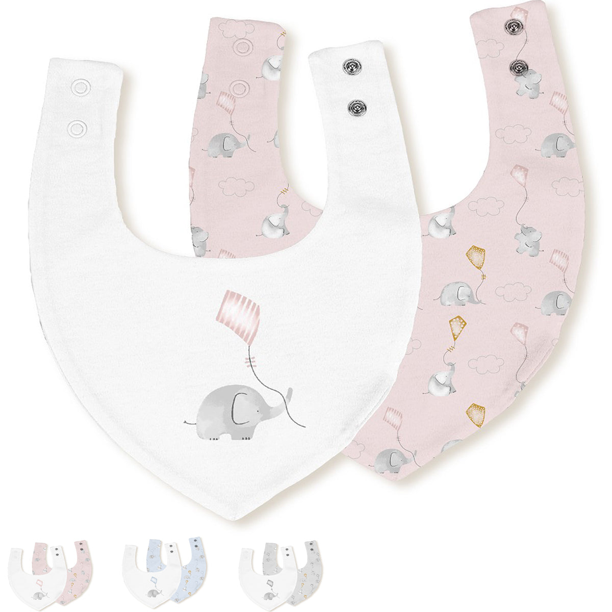 Pack 2 baberos bandana (elefante cometa)