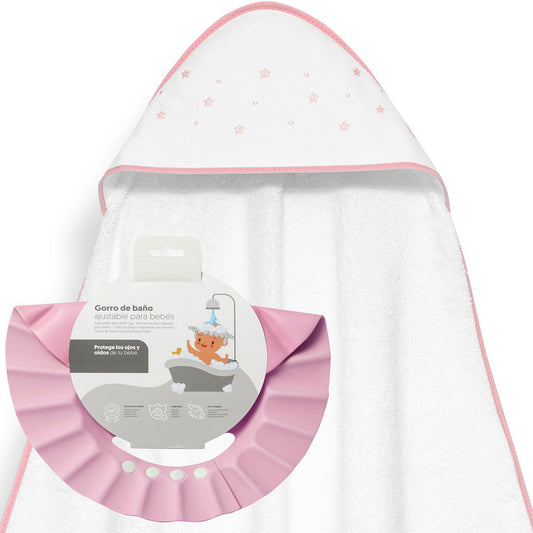 Capa de Baño Estrellas Rosa + Gorro de Baño