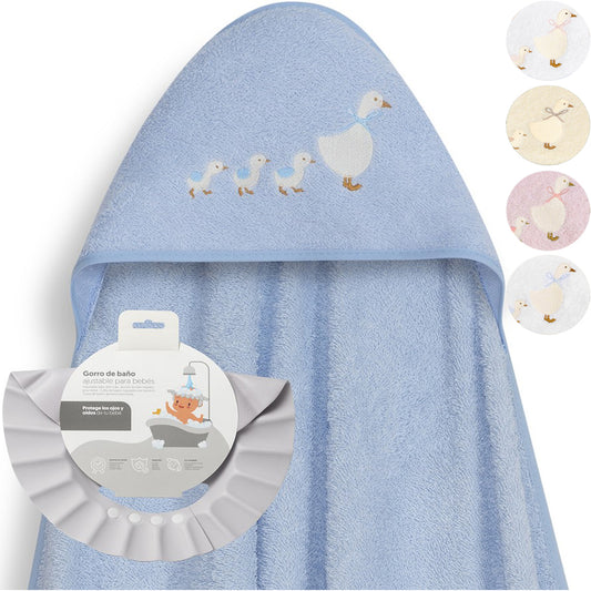 Capa de baño + gorro de baño Patitos