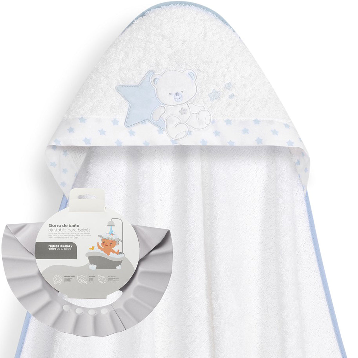 Capa de baño + gorro de baño Osito sentado