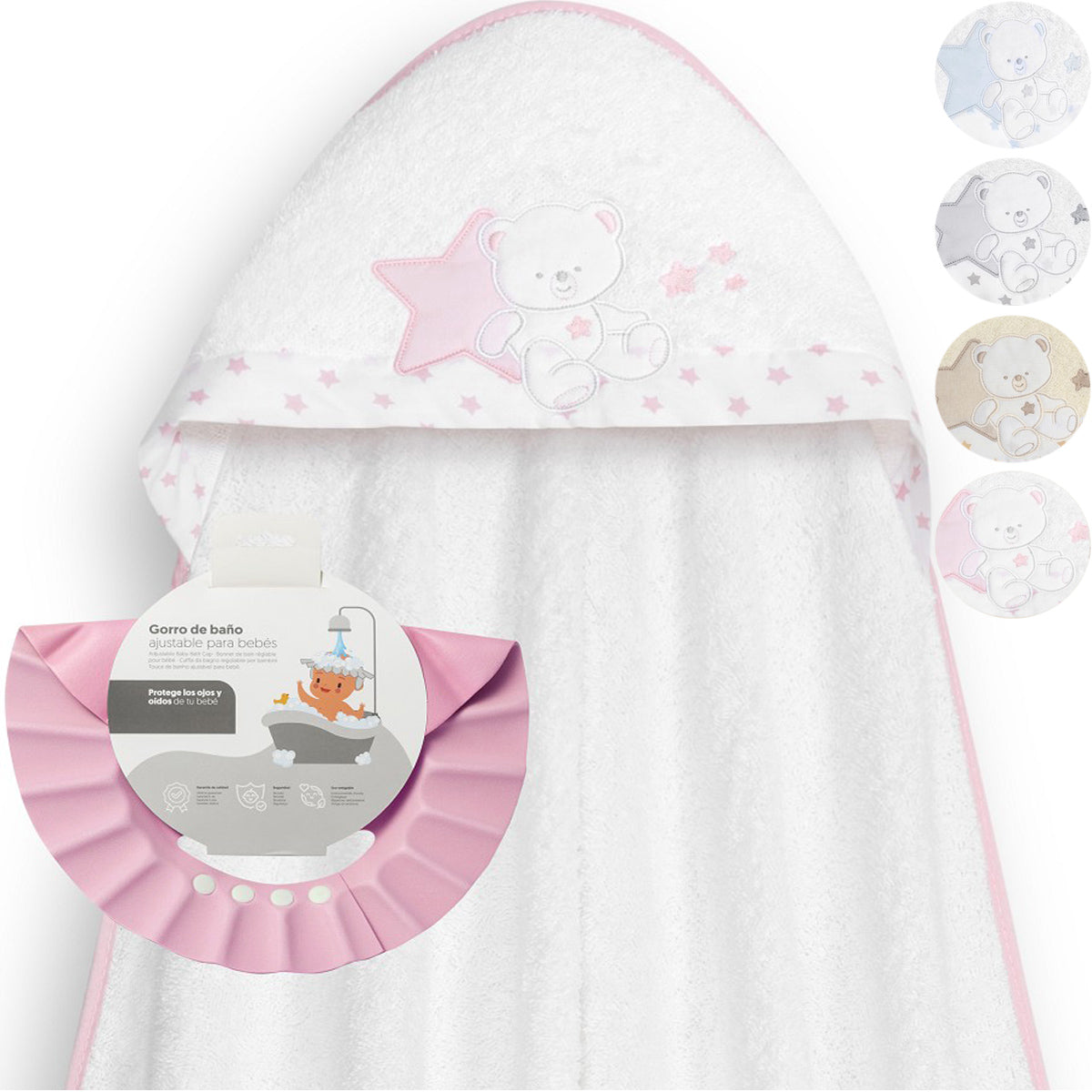 Capa de baño + gorro de baño Osito sentado