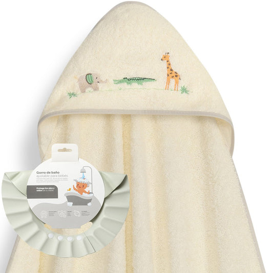 Capa de baño + gorro de baño Savanna beige