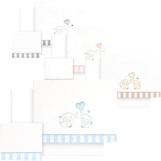Sabanas minicuna algodón, elefantes