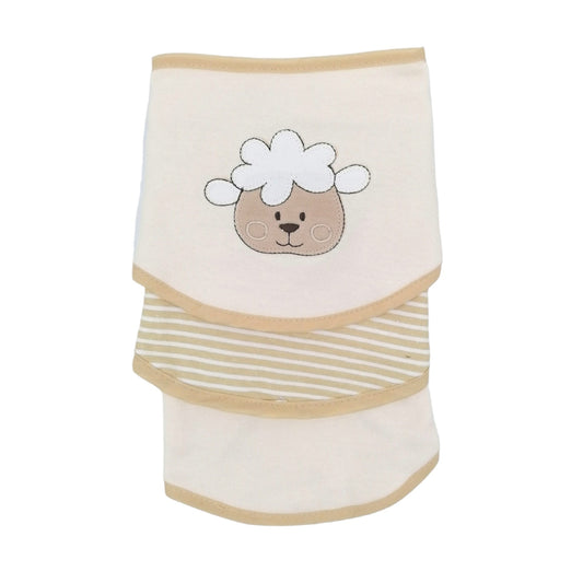 Pack 3 baberos bandana beige oveja