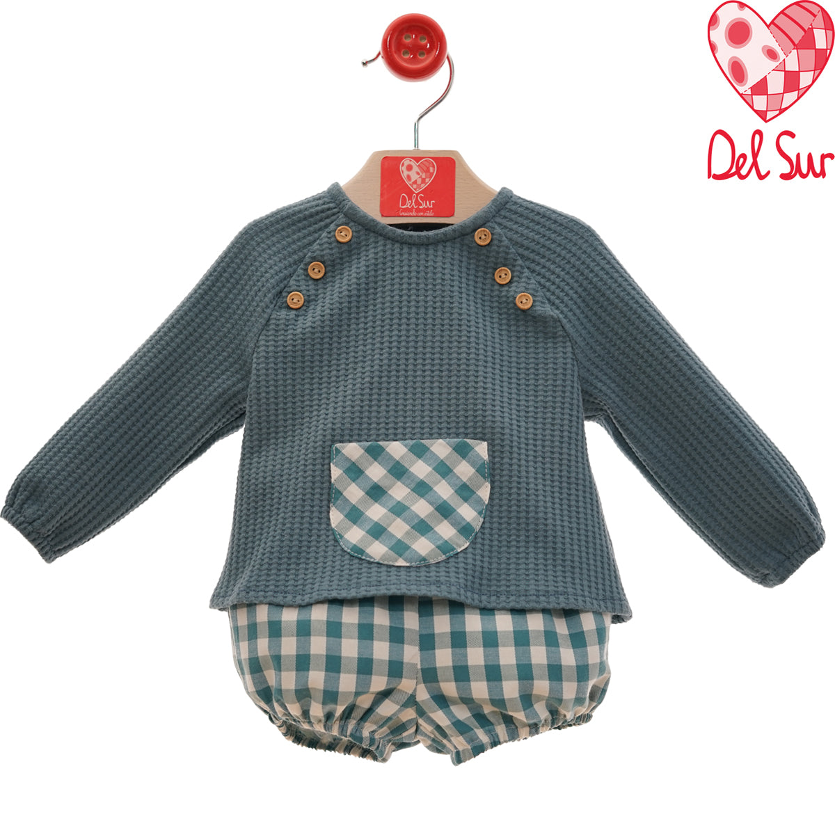 Conjunto 2 piezas verde esmeralda (3 a 12 meses)