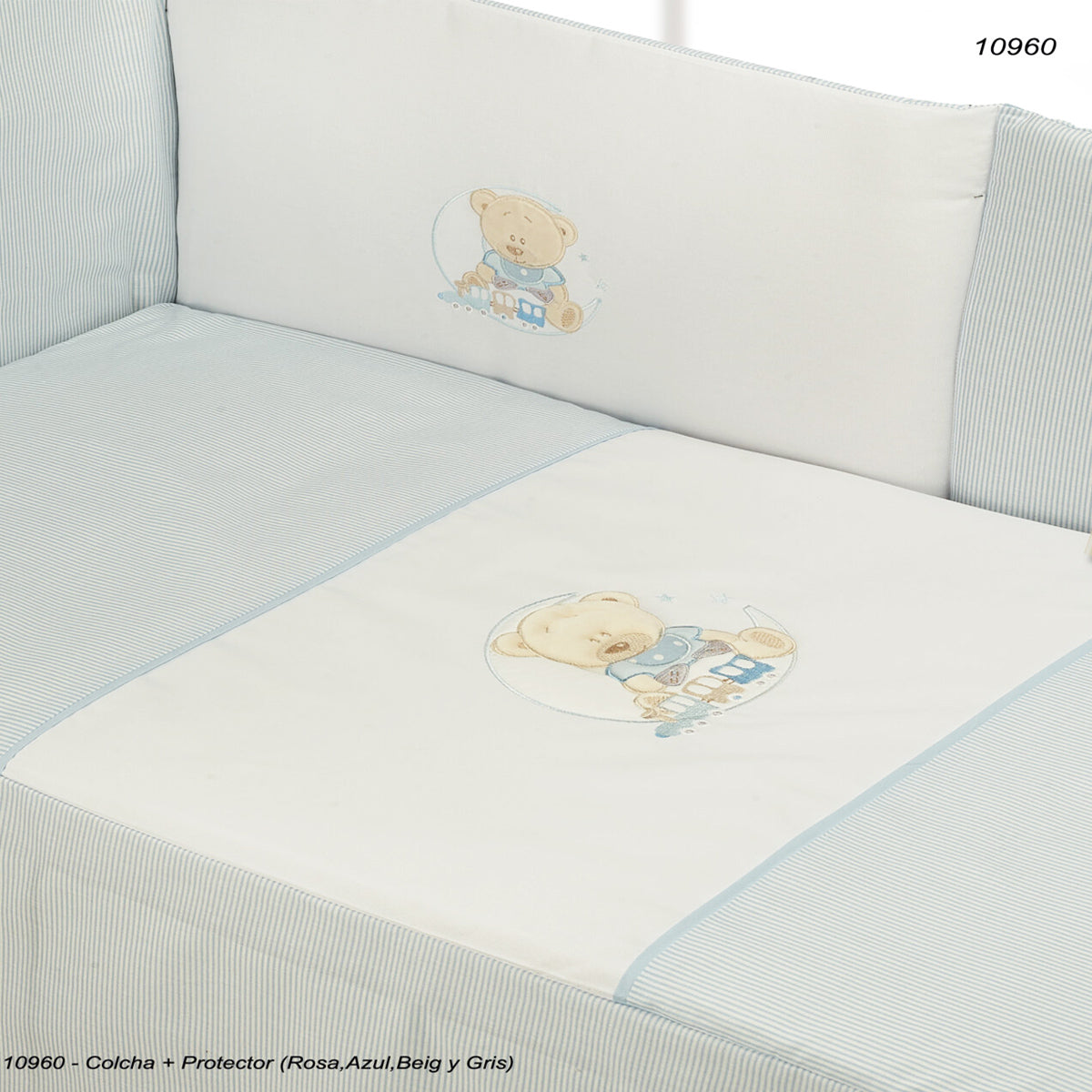 Edredón para cuna oso/luna (color a elegir)