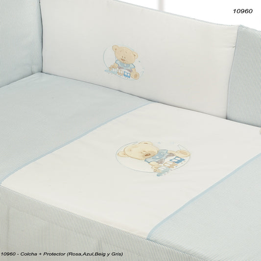 Edredón para cuna oso/luna (color a elegir)