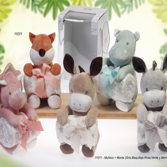 Pack manta + muñeco animales, color a elegir