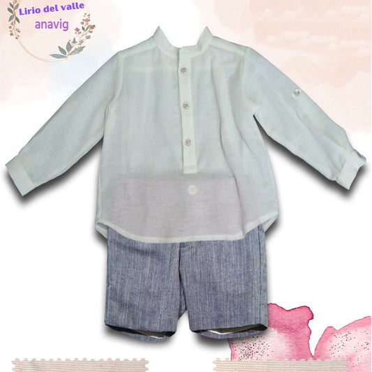 Conjunto crudo/azul (4 a 12 años)