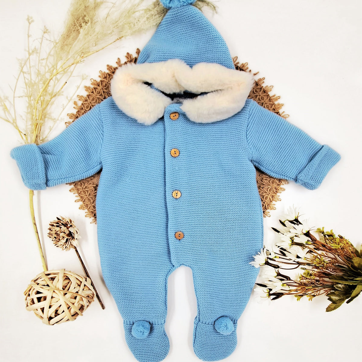 Buzo de punto azul (1 a 12 meses)