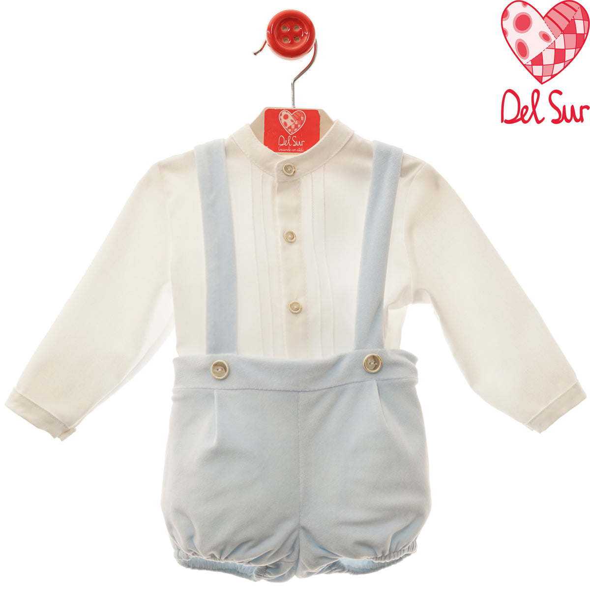 Conjunto 2 piezas peto de terciopelo (6meses a 4 años)