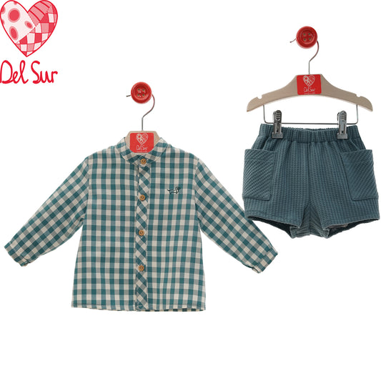 Conjunto 2 piezas verde esmeralda (12 meses a 4 años)