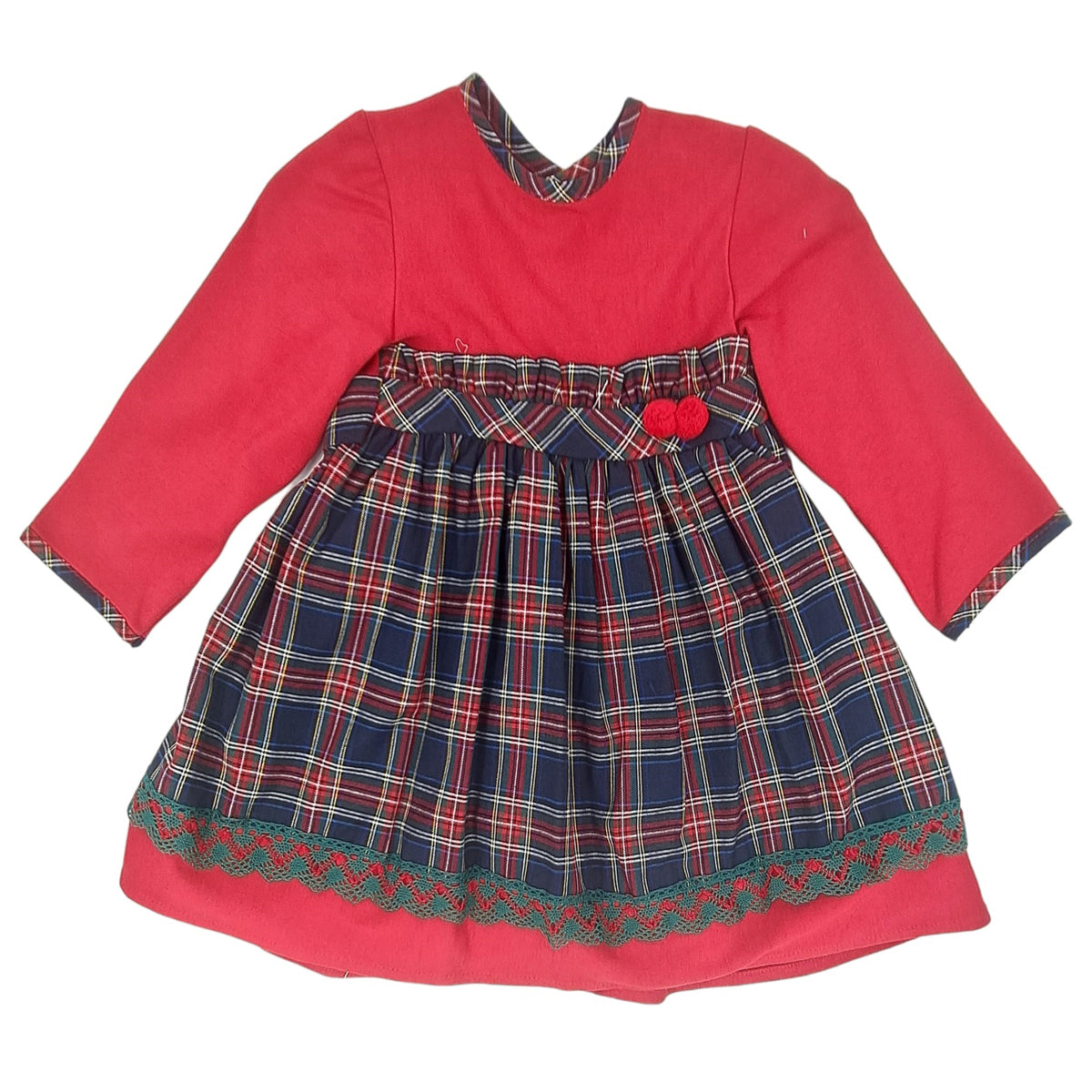 Vestido rojo/marino a cuadritos (3 a 8 años)