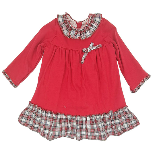 Vestido rojo a cuadritos (3 a 10 años)