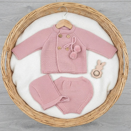 Conjunto rosa palo (0 a 6 meses)