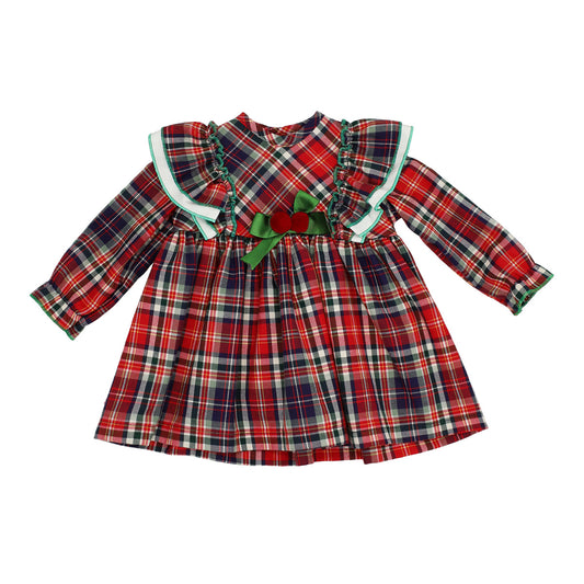 Vestido cuadritos rojo  (6 a 36 meses)