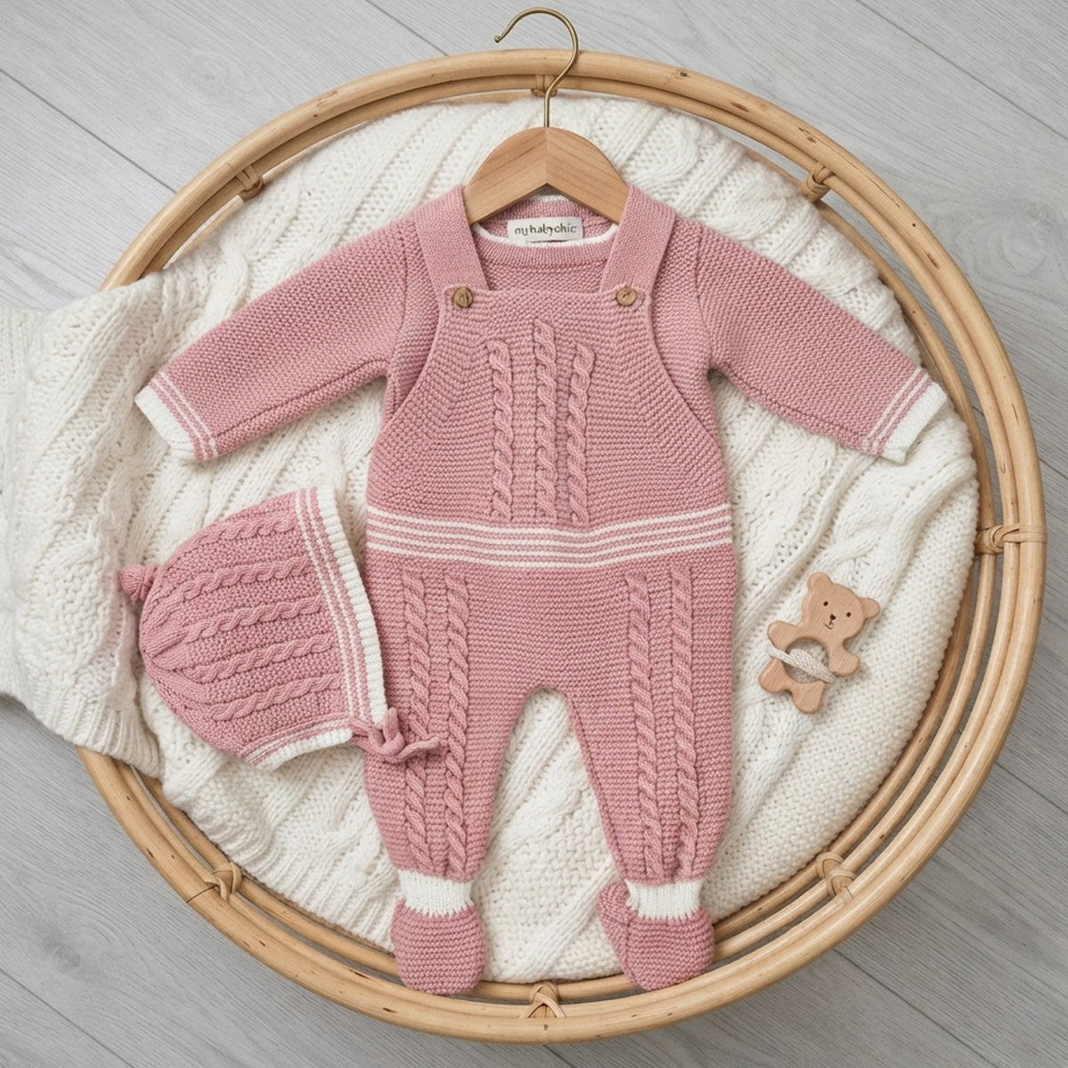 Conjunto rosa palo (0 a 3 meses)
