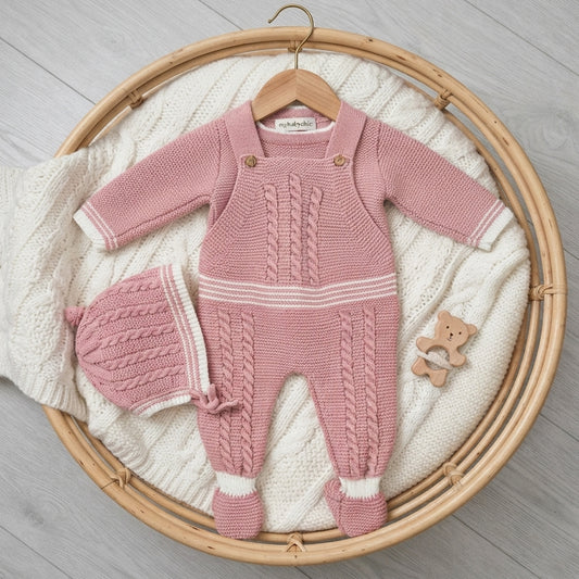 Conjunto rosa palo (0 a 3 meses)