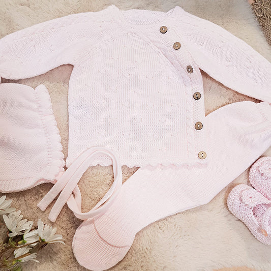 Conjunto 3 piezas rosa (00 a 3 meses)