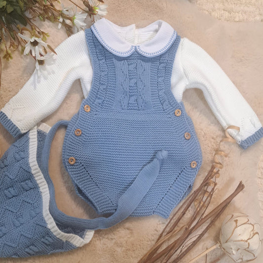 Ranita de 3 piezas azul azafata (0 a 6 meses)