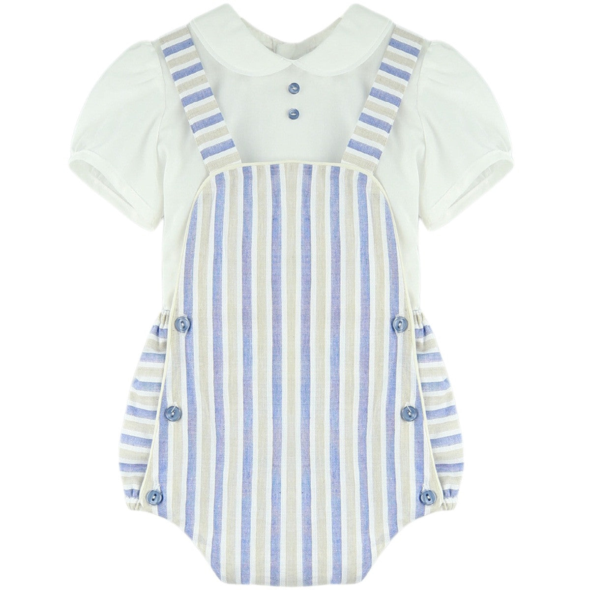 Conjunto ranita azul/beige (1 a 18 meses)