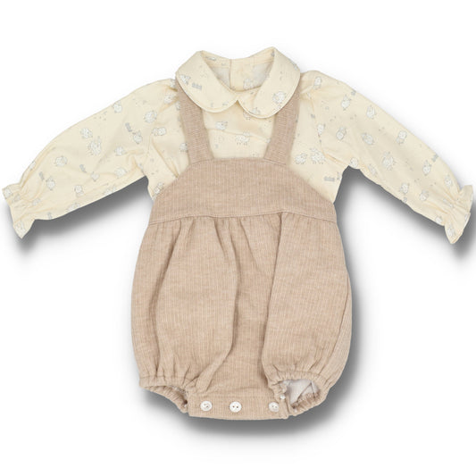 Conjunto peto beige (1 a 18 meses)