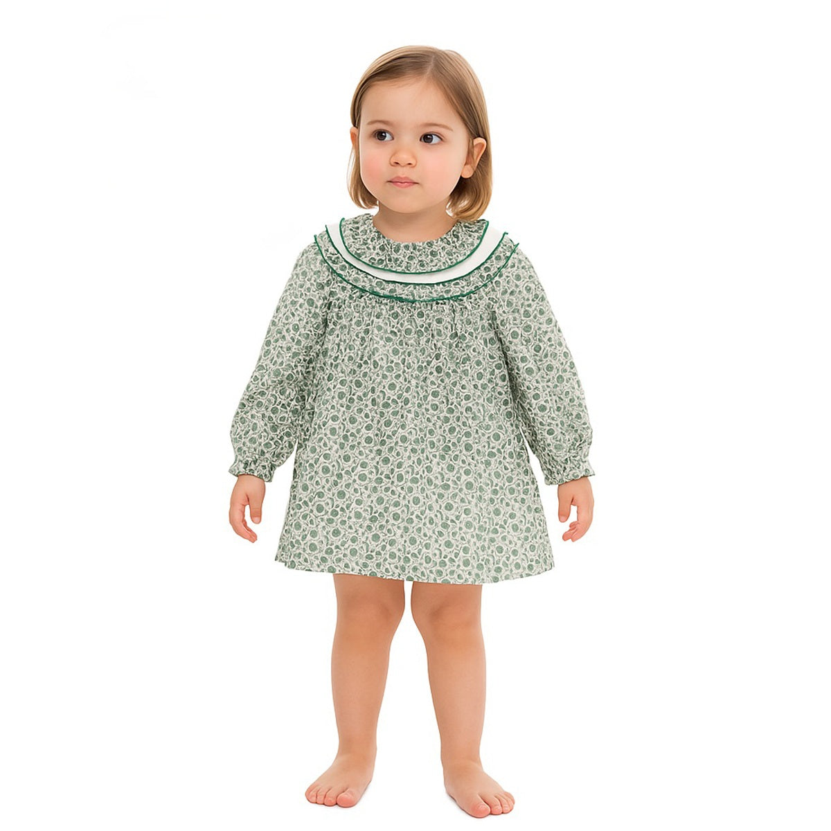 Vestido verde infantil (3 a 12 años)