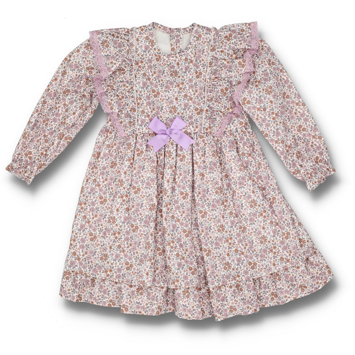 Vestido infantil malva (3 a 8 años)