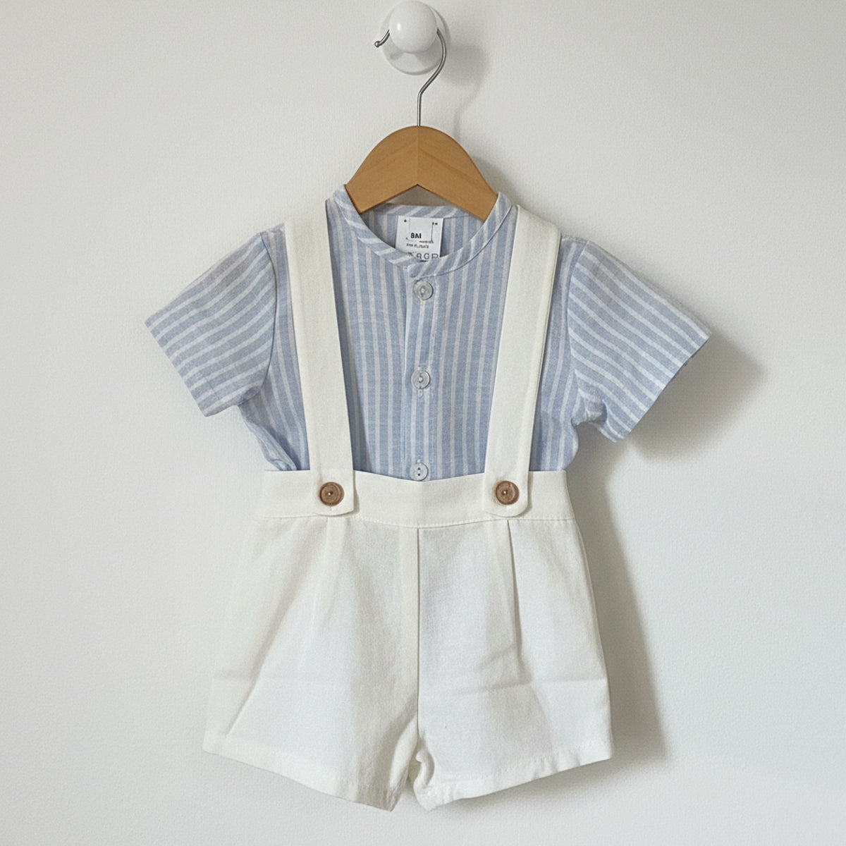 Conjunto 2 piezas azul/crudo (6 a 36 meses)