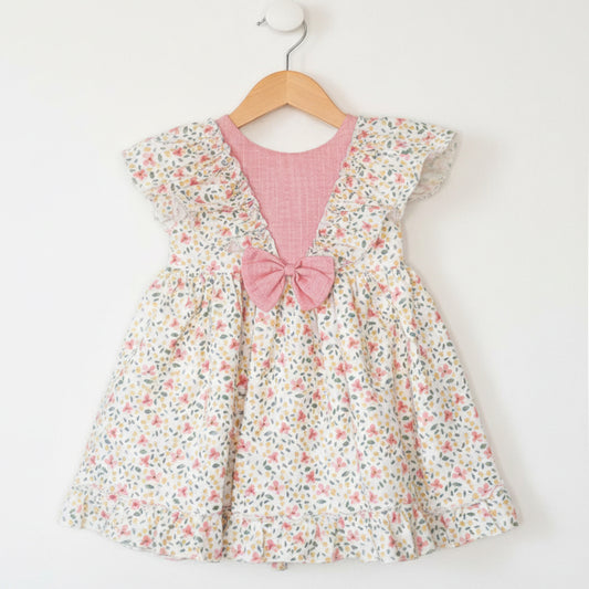 Vestido flores rosa (3 a 10 años)