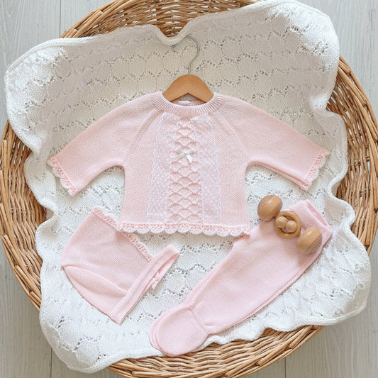 Conjunto 3 piezas rosa (00 a 6 meses)