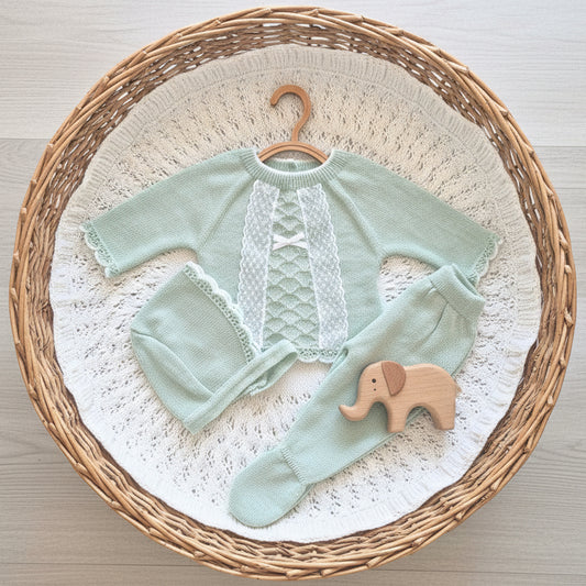 Conjunto 3 piezas verde (00 a 6 meses)