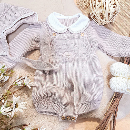 Conjunto 3 piezas tierra (0 a 6 meses)
