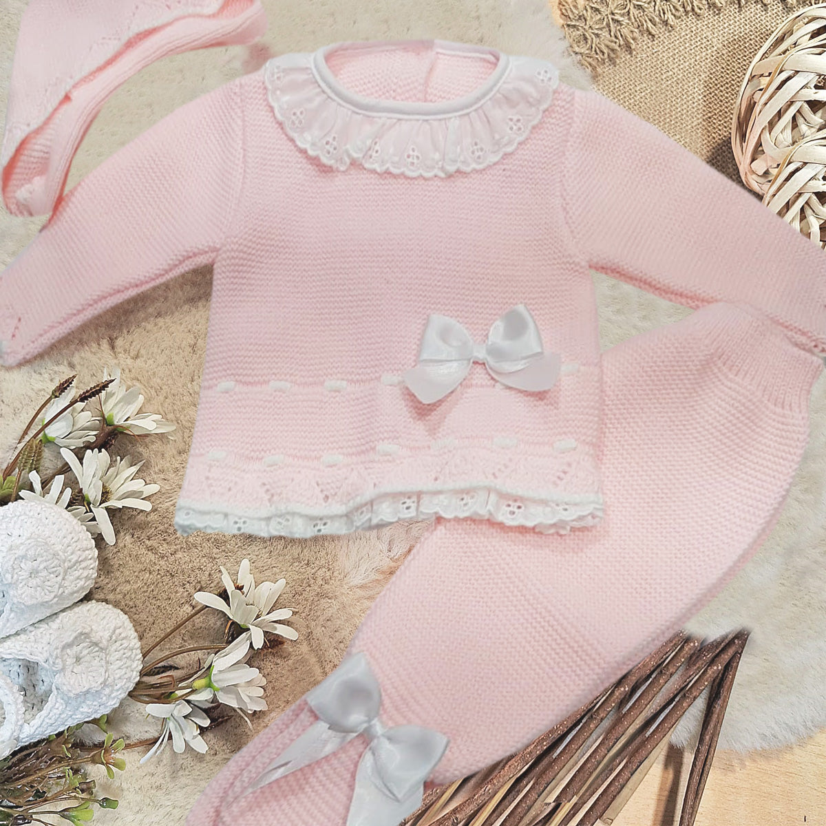Conjunto 3 piezas rosa (0 a 6 meses)