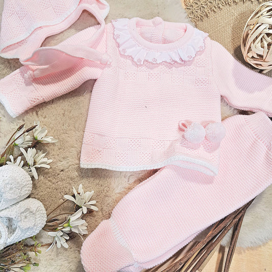 Conjunto 3 piezas rosa (0 a 6 meses)