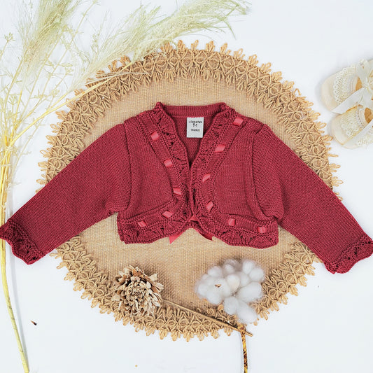 Chaqueta lana niña granate (1 a 36 meses)